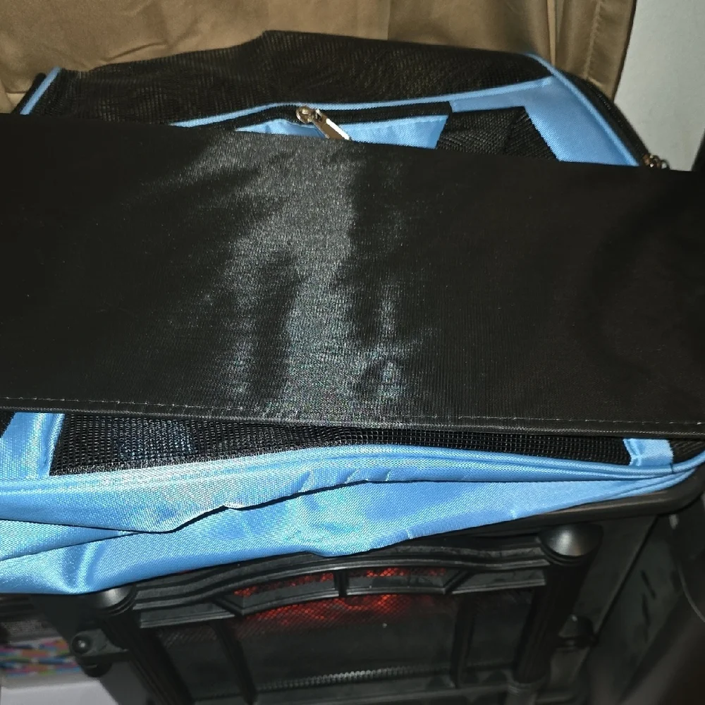 Blue and Black Pet Carrier